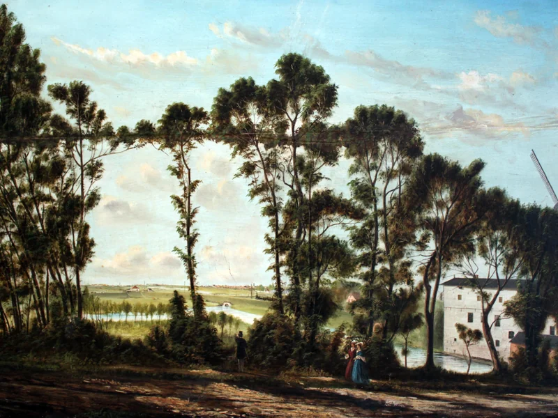 1836-Christian Sass - Mulino ad acqua e a vento, Osterhusum